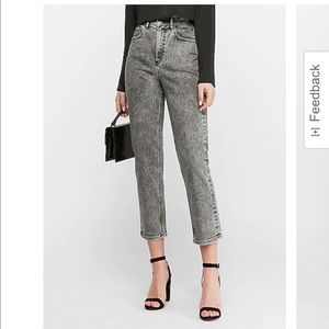 Super high waisted express mom jeans black acid wash
